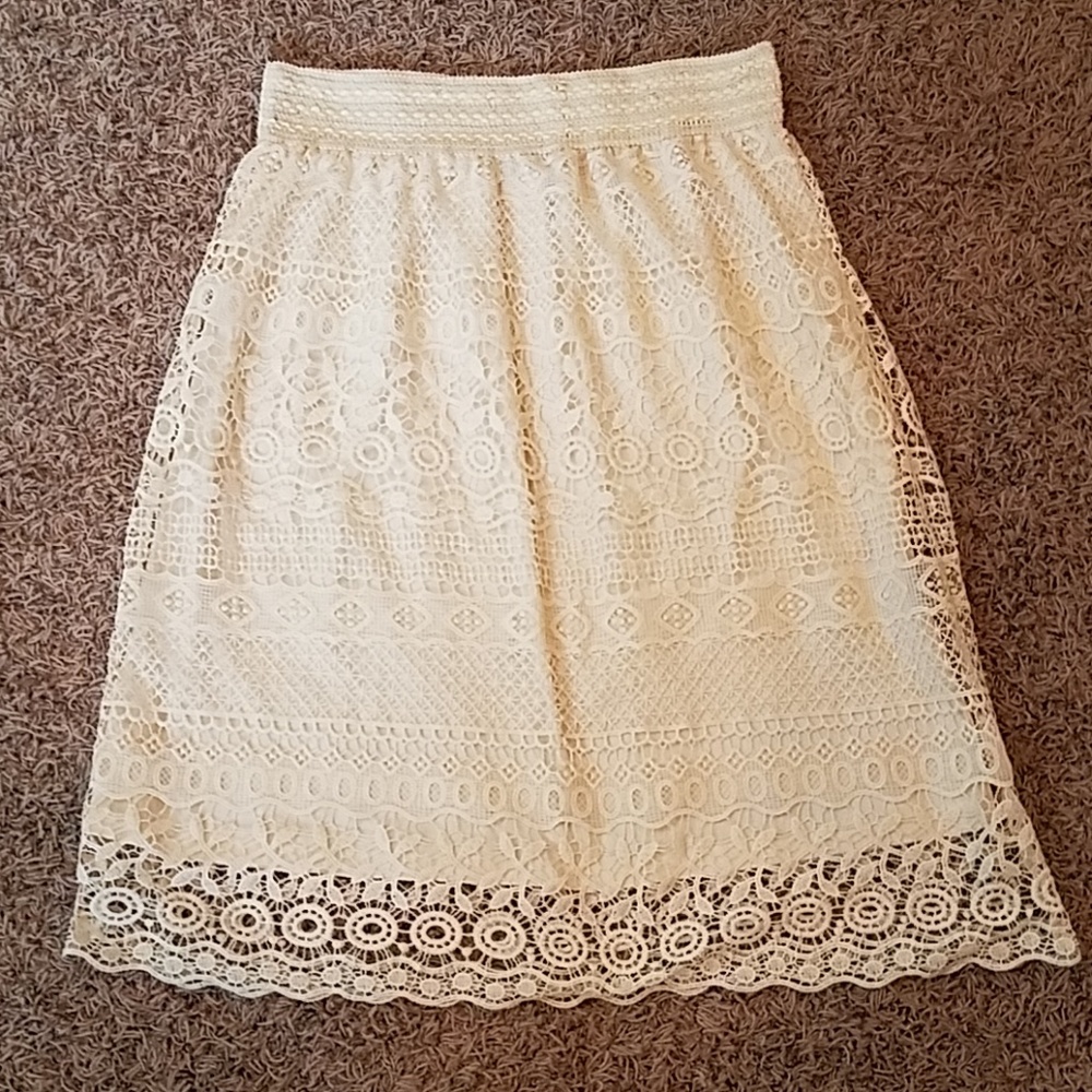 Cream Lace Skirt